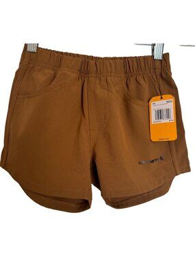 Carhartt Child Size Small 8 Rugged Flex Ripstop Short Brown NWT $28